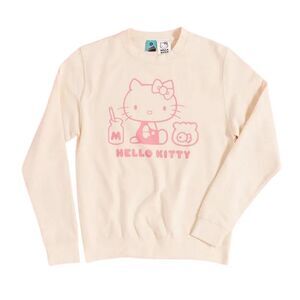 Hello Kitty Unisex Adult Outline Sweatshirt / Beige